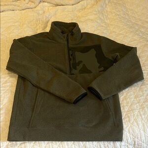 Billabong Olive Green Pullover Fleece with Camouflage Pocket